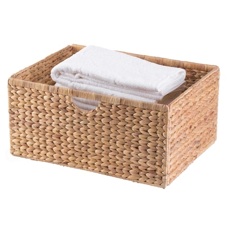 Vintiquewise Foldable Natural Water Hyacinth Storage Bin, Large QI003545.L